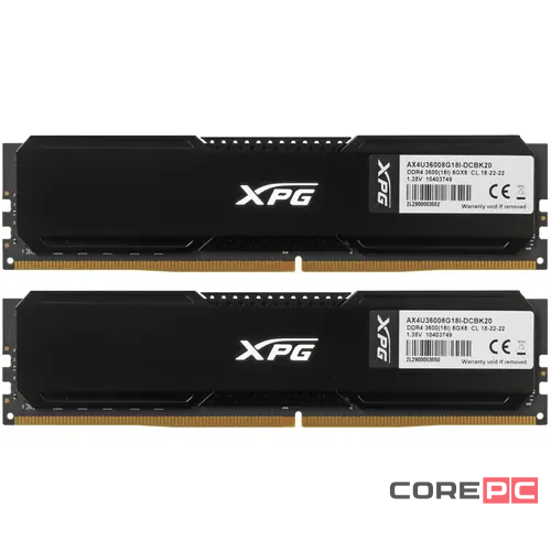 Оперативная память 16 Gb 3600 MHz ADATA XPG GAMMIX D20 Black (AX4U36008G18I-DCBK20)