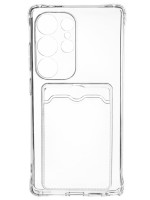 Чехол-накладка силикон с карманом под карту Samsung Galaxy S25 Ultra прозрачный