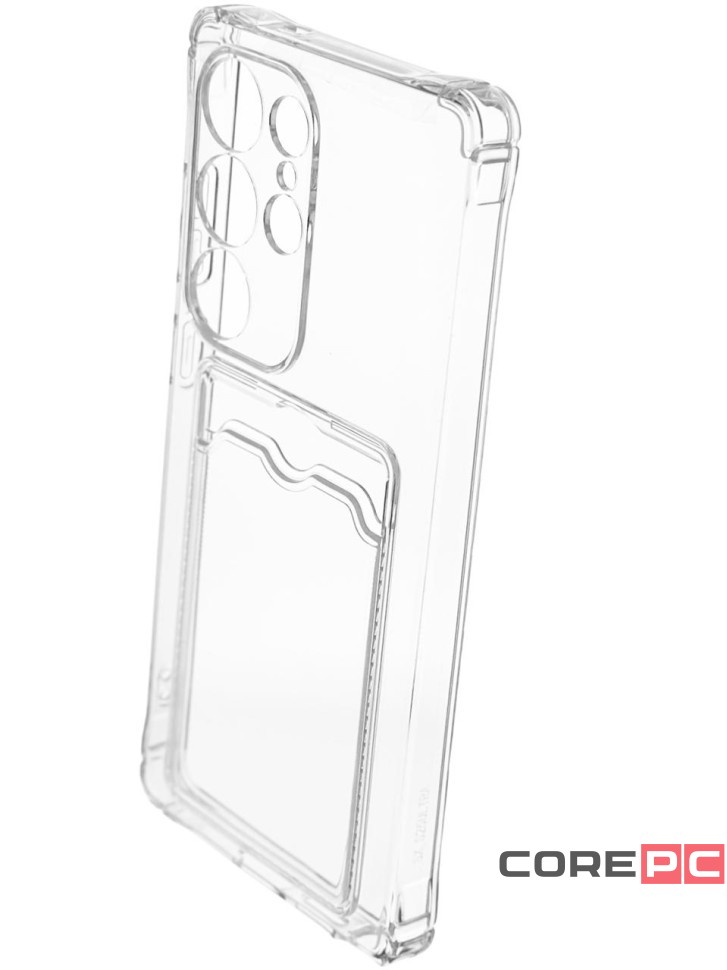 Чехол-накладка силикон с карманом под карту Samsung Galaxy S25 Ultra прозрачный