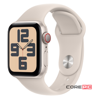 Apple Watch SE (2024) 40mm Starlight Aluminium Case with Starlight Sport Band (S/M)