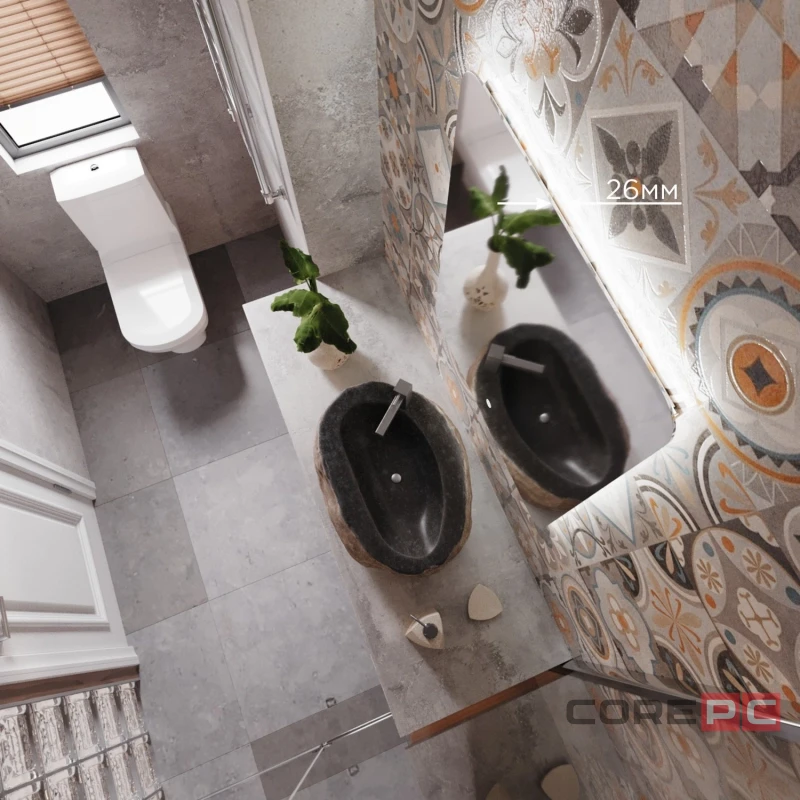 Зеркало MIXLINE Алон радиус - ЭКОНОМ 600х800 (ШВ) сенсор, светодиодная подсветка, мини короб