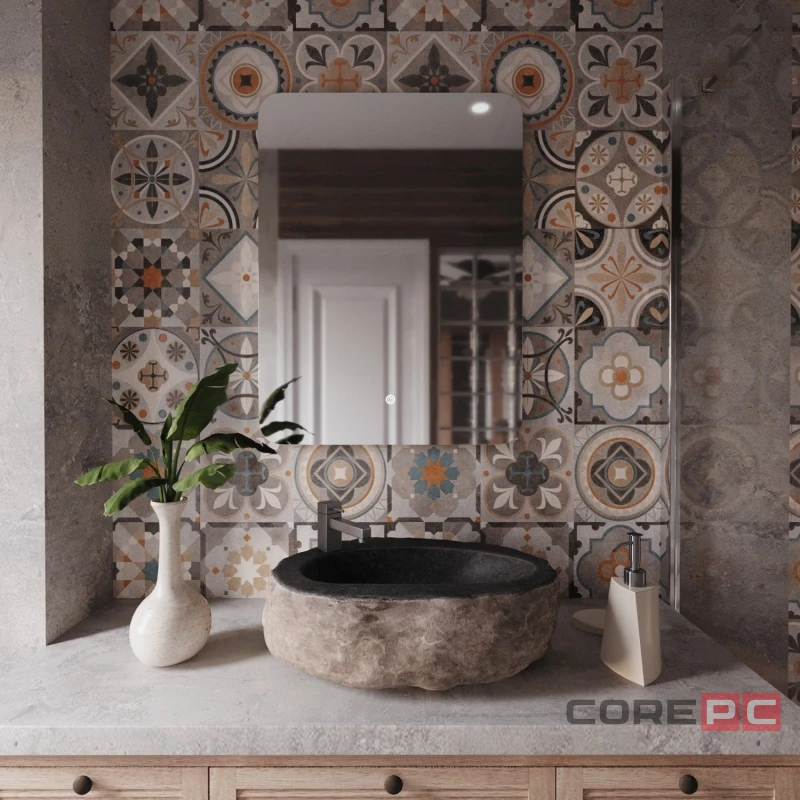 Зеркало MIXLINE Алон радиус - ЭКОНОМ 600х800 (ШВ) сенсор, светодиодная подсветка, мини короб