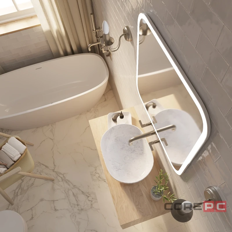 Зеркало MIXLINE Стив-2 700х685 (ШВ) сенсорный выключатель, светодиодная подсветка + подогрев