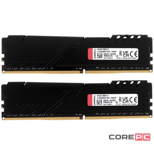 Оперативная память 16 Gb 3600 MHz Kingston FURY Beast Black (KF436C17BBK2/16)