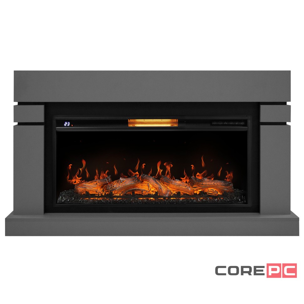 Каминокомплект: Очаг Electrolux EFP/P-4220LS, портал Lindos 42/40/36, светло-серый, р/в