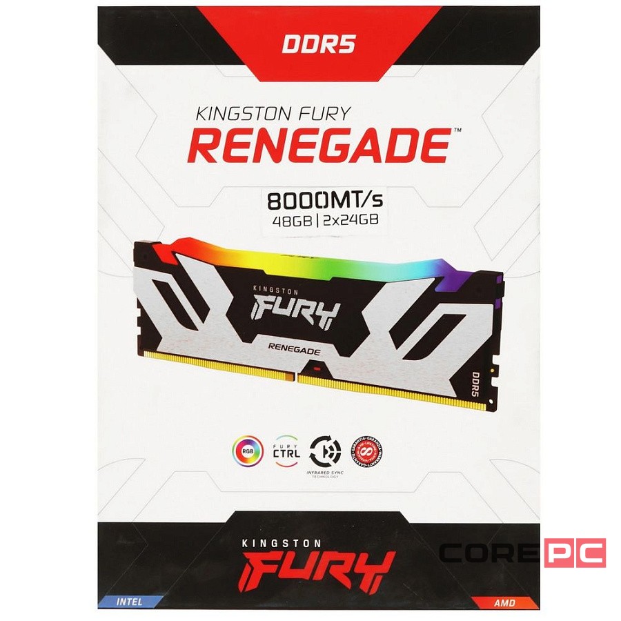 Оперативная память 48 Gb 8000 MHz Kingston FURY Renegade Silver/Black (KF580C38RSAK2-48)