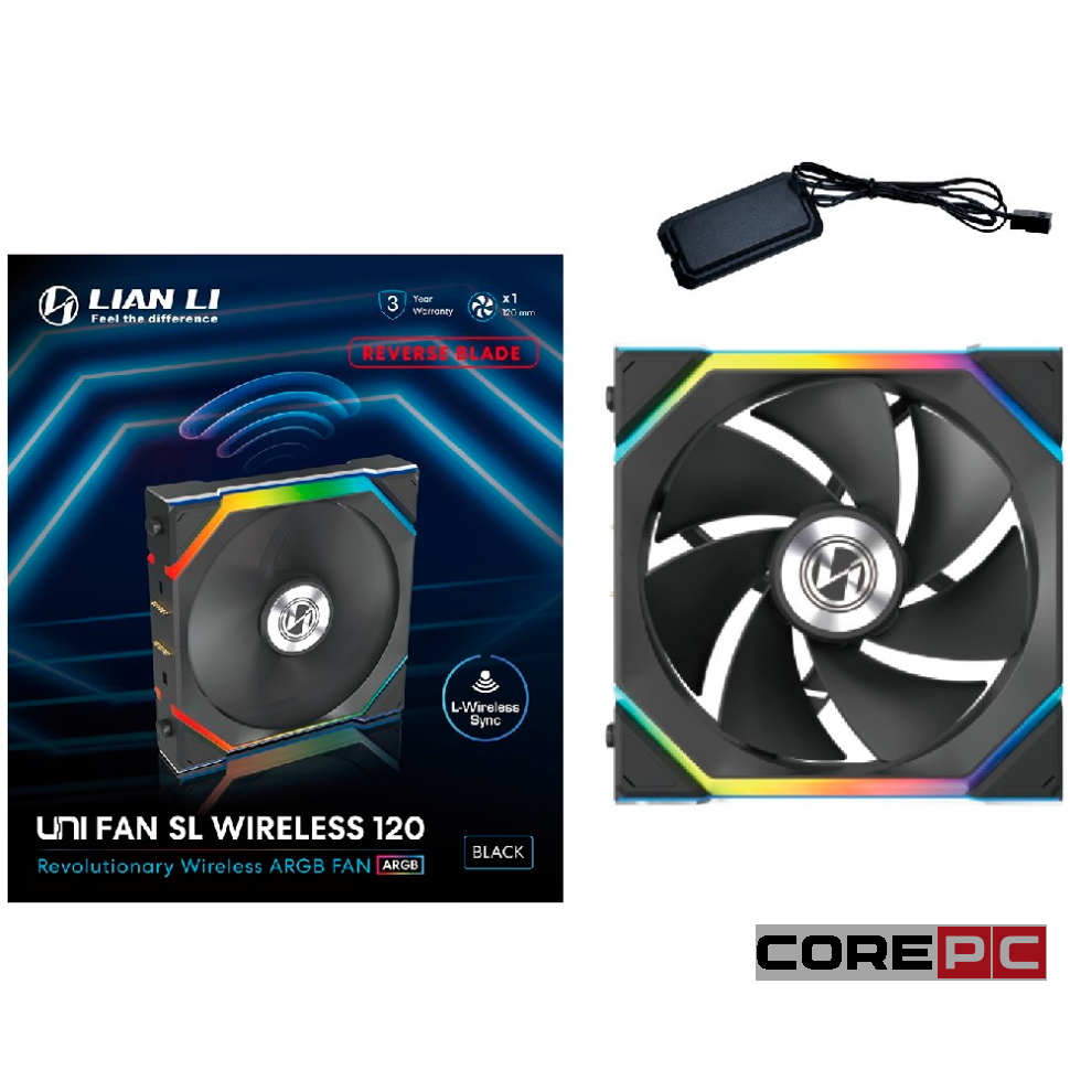 Вентилятор для корпуса Lian Li UNI FAN SL WIRELESS 120 Reverse Blade ARGB Black 12RSL1W1B (G99.12RSL1W1B.R0)