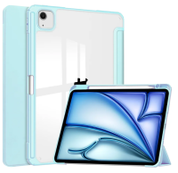 Чехол-книжка Mosbros для Apple iPad Air 13 (2024) (полиуретан с подставкой/отсек для стилуса) (голубой)