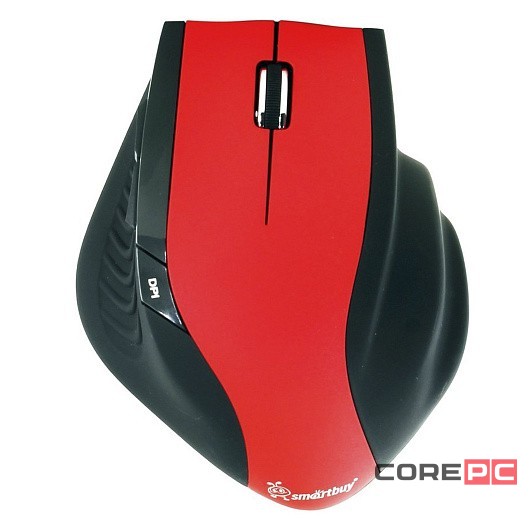 Мышь беспроводная Smartbuy 613AG USB/DPI 1000-1500-2000/6 кнопок/2AA красно-черная (SBM-613AG-RK)