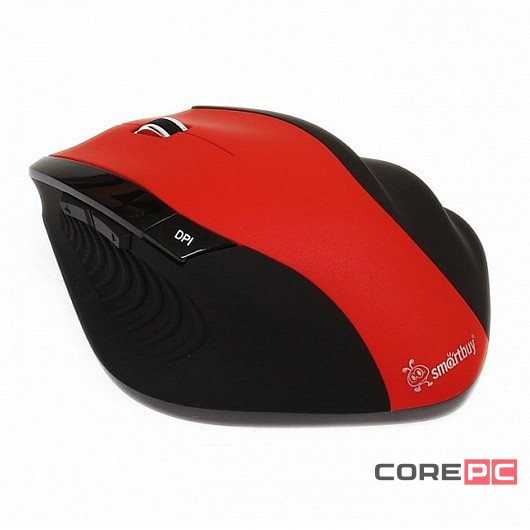 Мышь беспроводная Smartbuy 613AG USB/DPI 1000-1500-2000/6 кнопок/2AA красно-черная (SBM-613AG-RK)