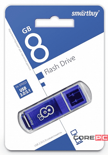 3.0 USB флеш накопитель Smartbuy 8GB Glossy Dark Blue (SB8GBGS-DB)