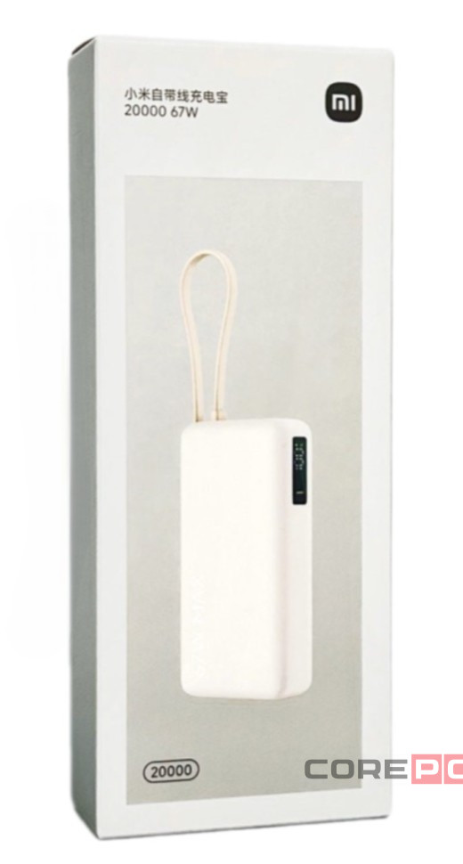 Powerbank Xiaomi 20000mAh 1USB/1USB-С/кабель Type-C 67W (PB2067) светло-серый