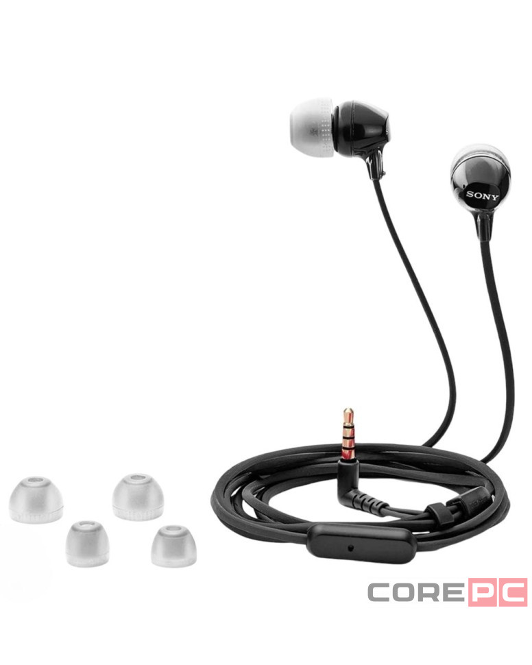 Стереонаушники Sony MDR-EX15AP с микрофоном черные