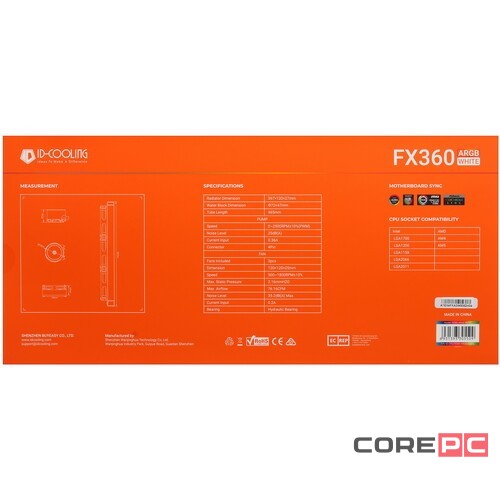 Система жидкостного охлаждения для процессора ID-COOLING FX360 ARGB White