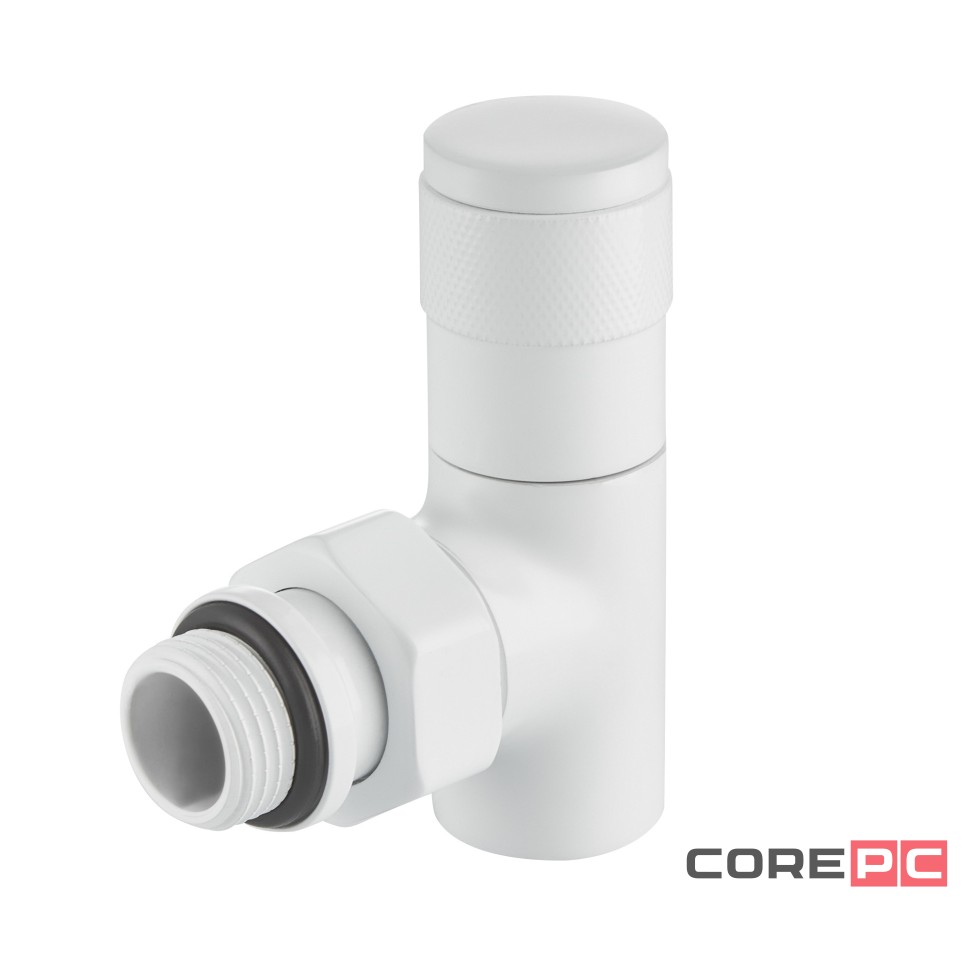 Набор дизайн-вентилей Royal Thermo PIANO, угловой (белый) 1/2quot;