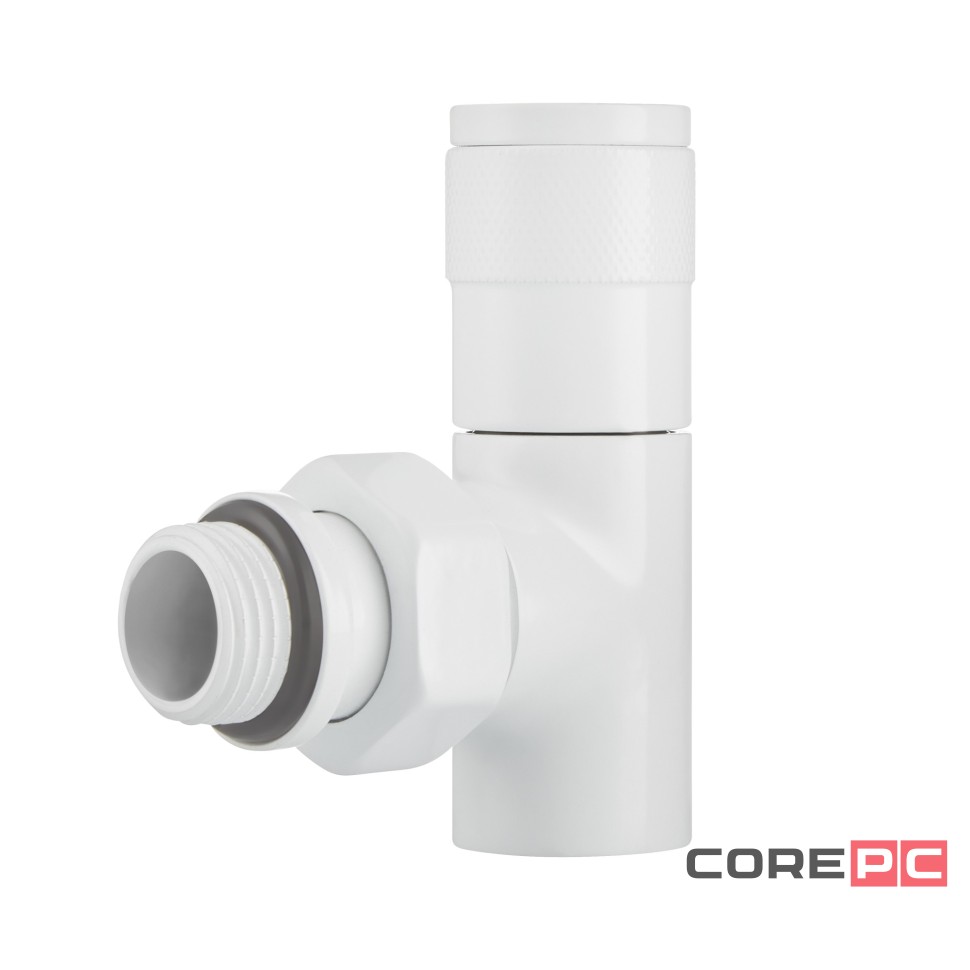 Набор дизайн-вентилей Royal Thermo PIANO, угловой (белый) 1/2quot;