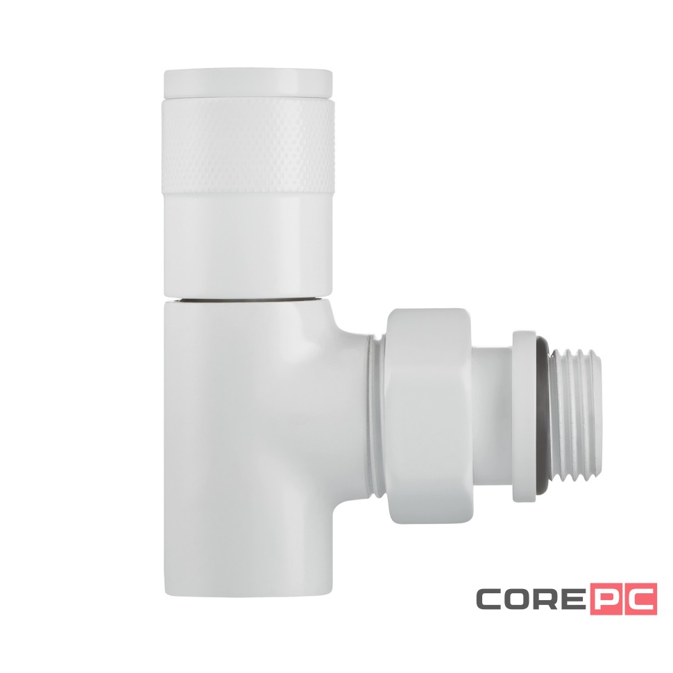 Набор дизайн-вентилей Royal Thermo PIANO, угловой (белый) 1/2quot;