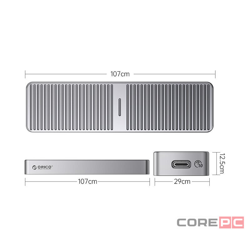 Внешний корпус для M2 NVMe/NGFF(SATA) Orico FV35C3-G2 USB-C3.2 серый