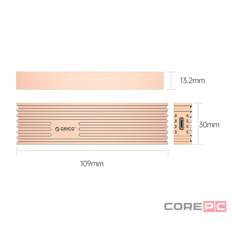 Внешний корпус для M2 NVMe/NGFF(SATA) Orico FV35C3-G2 USB-C3.2 серый