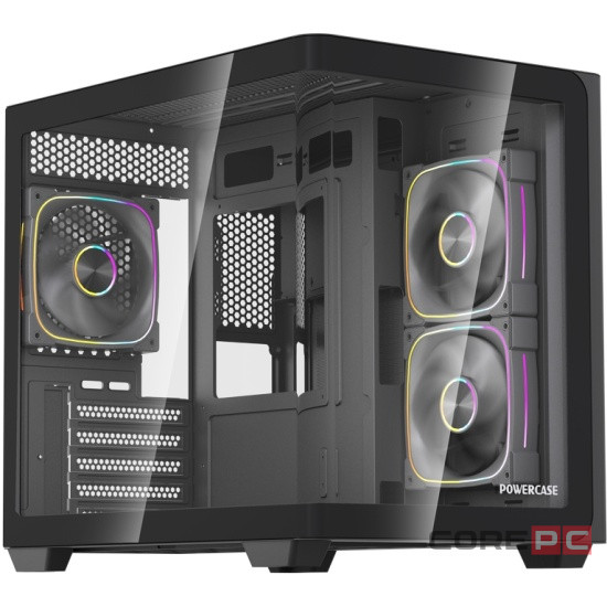 Компьютерный корпус Powercase Vision Micro M5B Curved Glass Black (CVMM5B-A3)