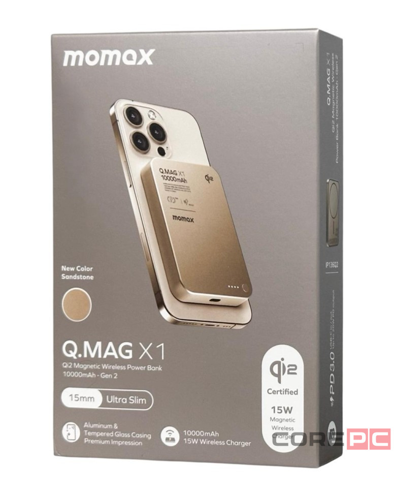 Powerbank магнитный с MagSafe Momax Q. Mag X1 Qi2 10000mAh 15W IP136Q2L2 золотой