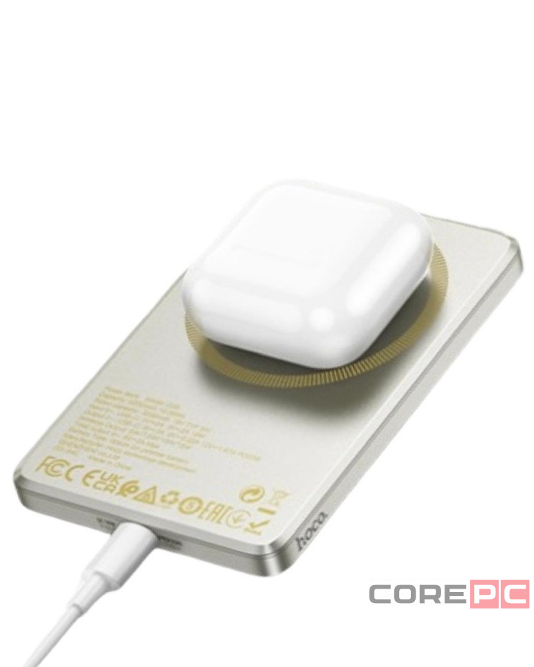 Powerbank с беспроводной зарядкой MagSafe Hoco Q26 5000mAh 1USB-C 20W золотой