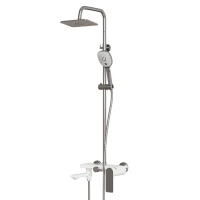 Душевая система MIXLINE 35к МЛ33-06(ML33-06) Сити излив лейка 3 поз. +лейкаТроп. душ белый/ХРОМ