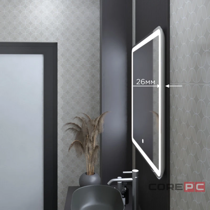 Зеркало MIXLINE Альдо 800х700 (ШВ) сенсорный выключатель, светодиодная подсветка
