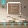 Зеркало MIXLINE Стив-2 800х680 (ШВ) сенсорный выключатель, светодиодная подсветка + подогрев