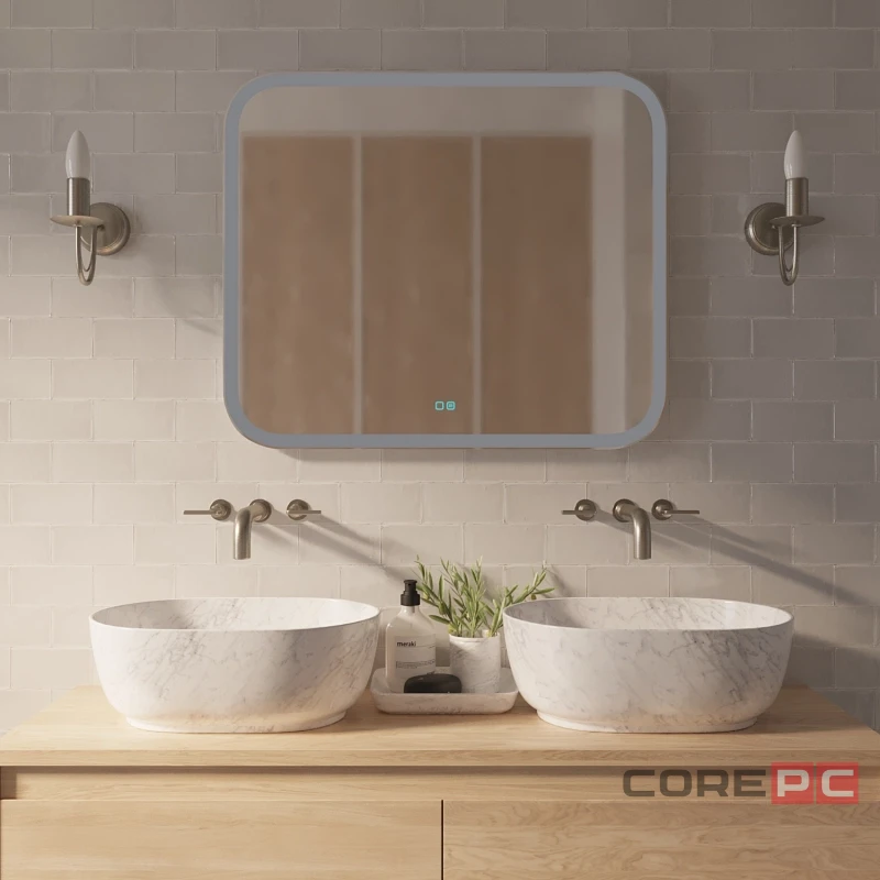 Зеркало MIXLINE Стив-2 800х680 (ШВ) сенсорный выключатель, светодиодная подсветка + подогрев
