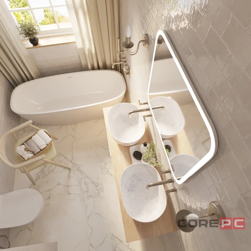 Зеркало MIXLINE Стив-2 800х680 (ШВ) сенсорный выключатель, светодиодная подсветка + подогрев