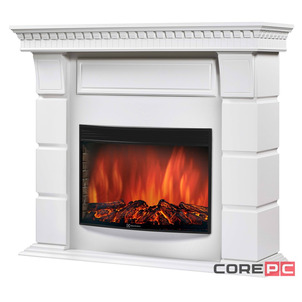Каминокомплект: Очаг Electrolux Sphere Plus EFP/P-2720RLS с порталом Elegante 25 белый