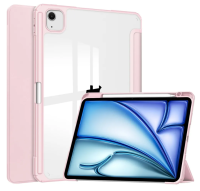 Чехол-книжка Mosbros для Apple iPad Air 13 (2024) (полиуретан с подставкой/отсек для стилуса) (розовый)