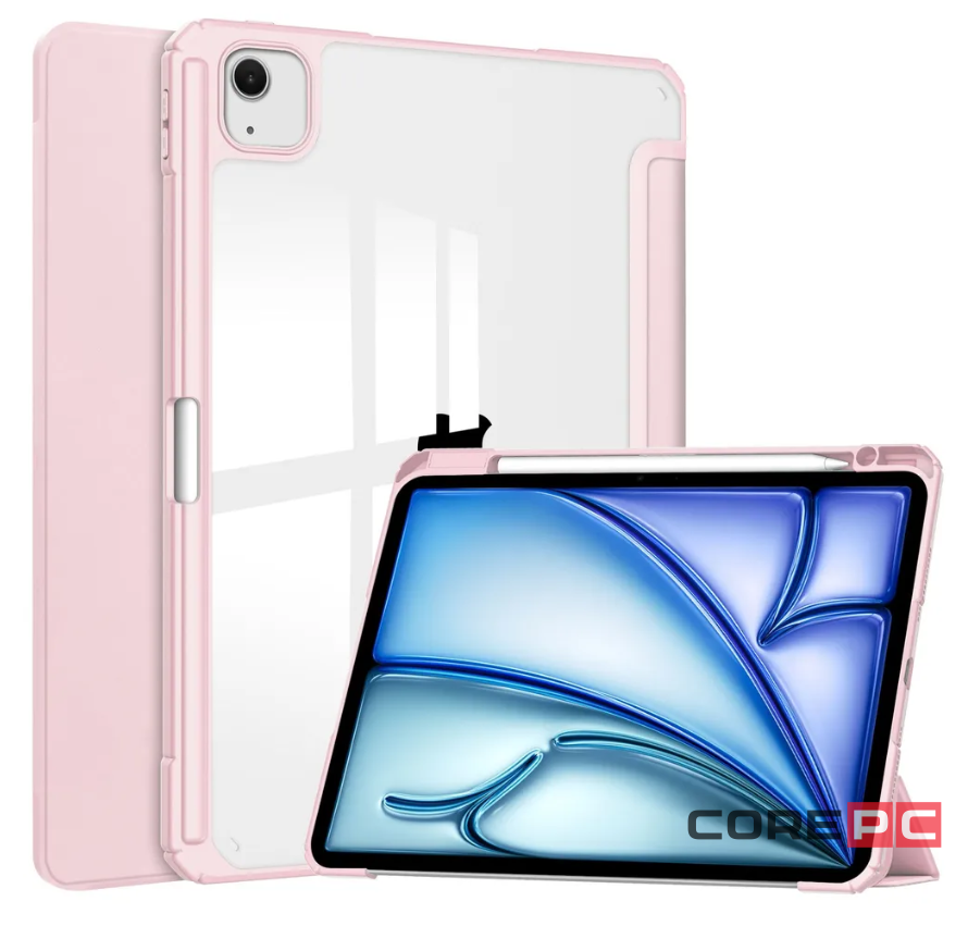 Чехол-книжка Mosbros для Apple iPad Air 13 (2024) (полиуретан с подставкой/отсек для стилуса) (розовый)