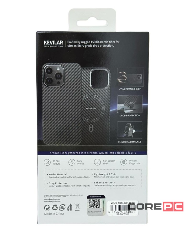 Накладка для i-Phone 14 Pro Keephone Kevilar MagSnap черный