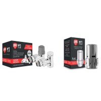 Набор термостатический угловой Royal Thermo Design 1/2quot; Click (Хром) с термоголовкой Design (Хром)