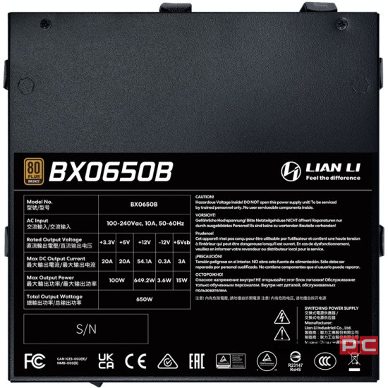 Блок питания Lian Li 650W BX0650B Black (G9P.BX0650B.B000.RU) 16 Pin (PCIe 5.1 Connector Cable Details)