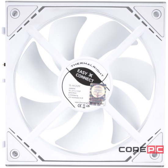 Вентилятор для корпуса Thermalright TL-M12QW ARGB White (TRTLM12QW)