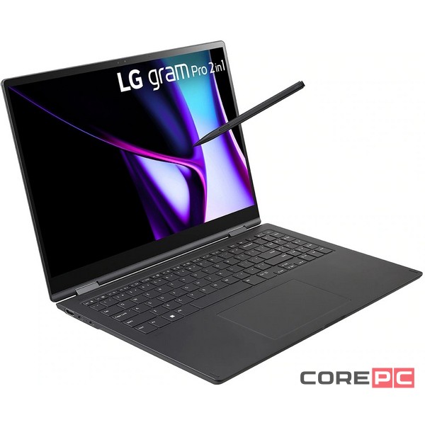 Ноутбук LG Gram 16 2in1 16T90R-KADB9U1 (i7-1360P/32GB/1024GB SSD/16.0"/2560x1600/Touch/Intel Iris Xe/Windows 11 Home) Черный