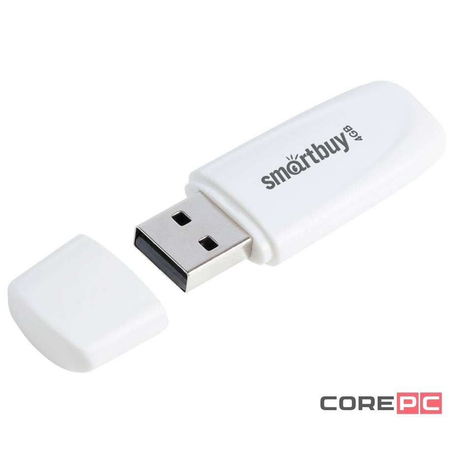 USB флеш накопитель Smartbuy 4GB Scout (SB004GB2SCW) белый
