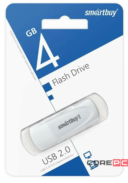 USB флеш накопитель Smartbuy 4GB Scout (SB004GB2SCW) белый