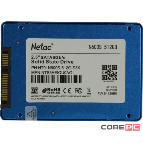 Твердотельный накопитель NETAC 512 Gb NT01N600S-512G-S3X