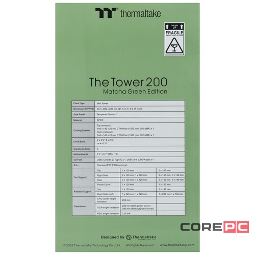 Компьютерный корпус Thermaltake The Tower 200 TG Racing Green (CA-1X9-00SCWN-00)