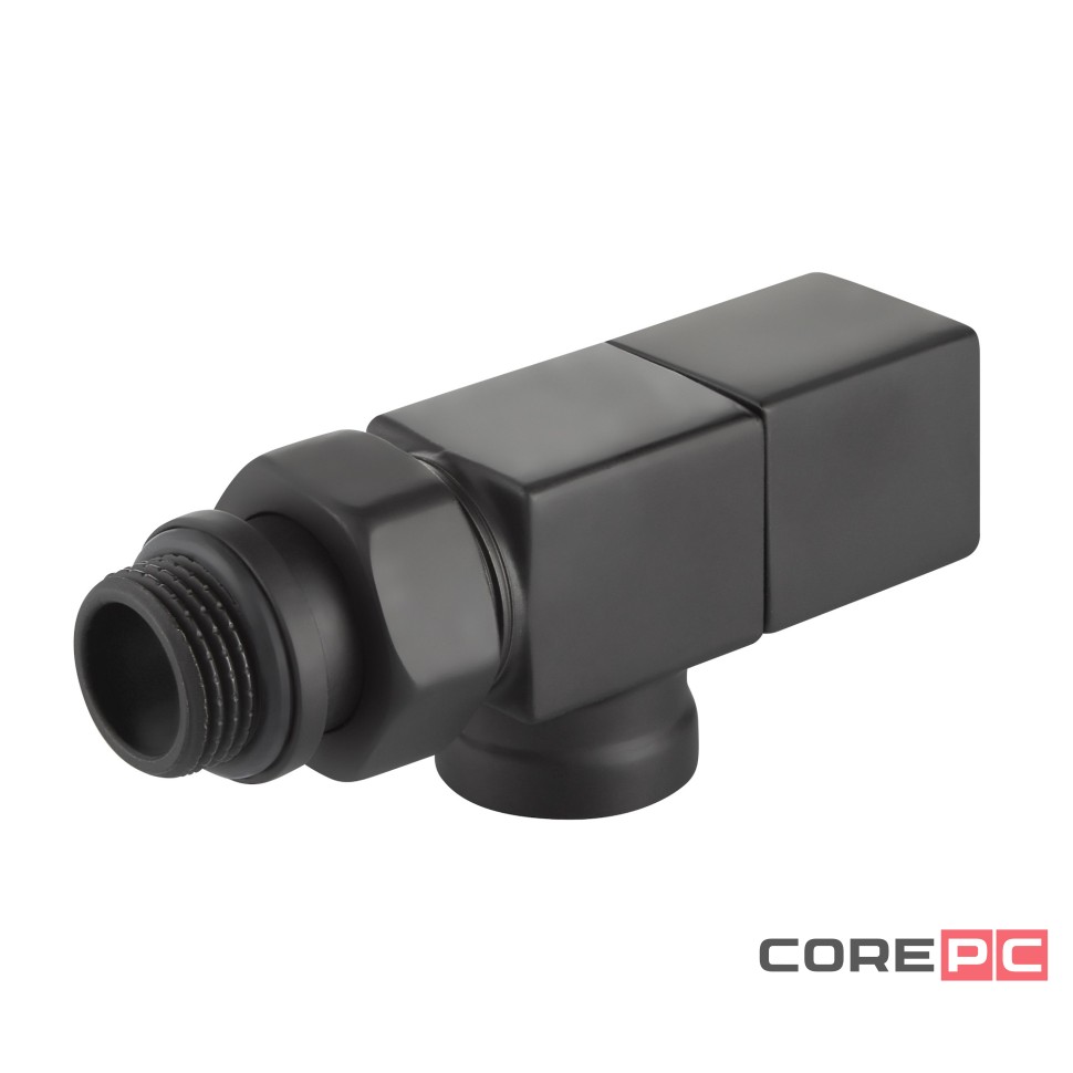 Набор дизайн-вентилей Royal Thermo CUBE, осевой (черный) 1/2quot;