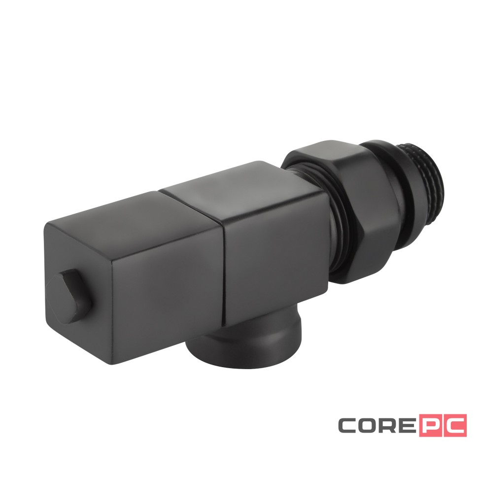 Набор дизайн-вентилей Royal Thermo CUBE, осевой (черный) 1/2quot;