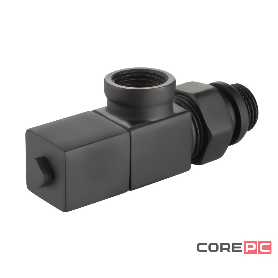 Набор дизайн-вентилей Royal Thermo CUBE, осевой (черный) 1/2quot;