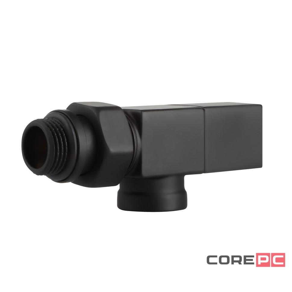 Набор дизайн-вентилей Royal Thermo CUBE, осевой (черный) 1/2quot;