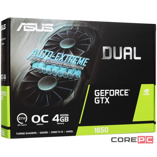 Видеокарта ASUS (DUAL-GTX1650-O4GD6-P-EVO) GeForce GTX 1650 4GB D6 90YV0EZD-M0NA00