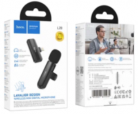 Беспроводной микрофон Hoco L20 петличка/Lightning черный