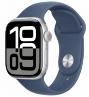 Apple Watch Series 10 46mm Silver Aluminum Case with Denim Sport Band (S/M)